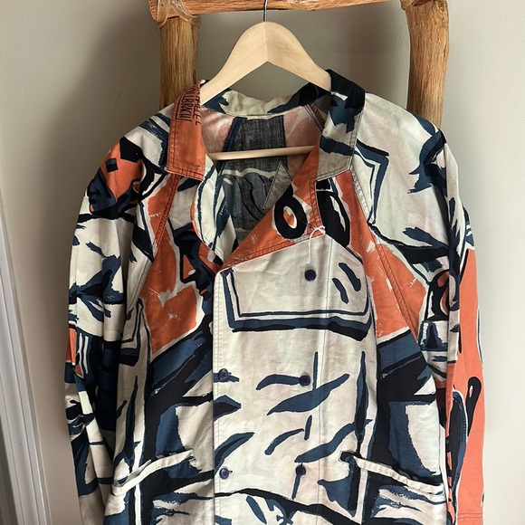 mike vollbrach Jackets & Blazers - RARE Mike Vollbrach Sport Abstract Light Weight Military Jacket